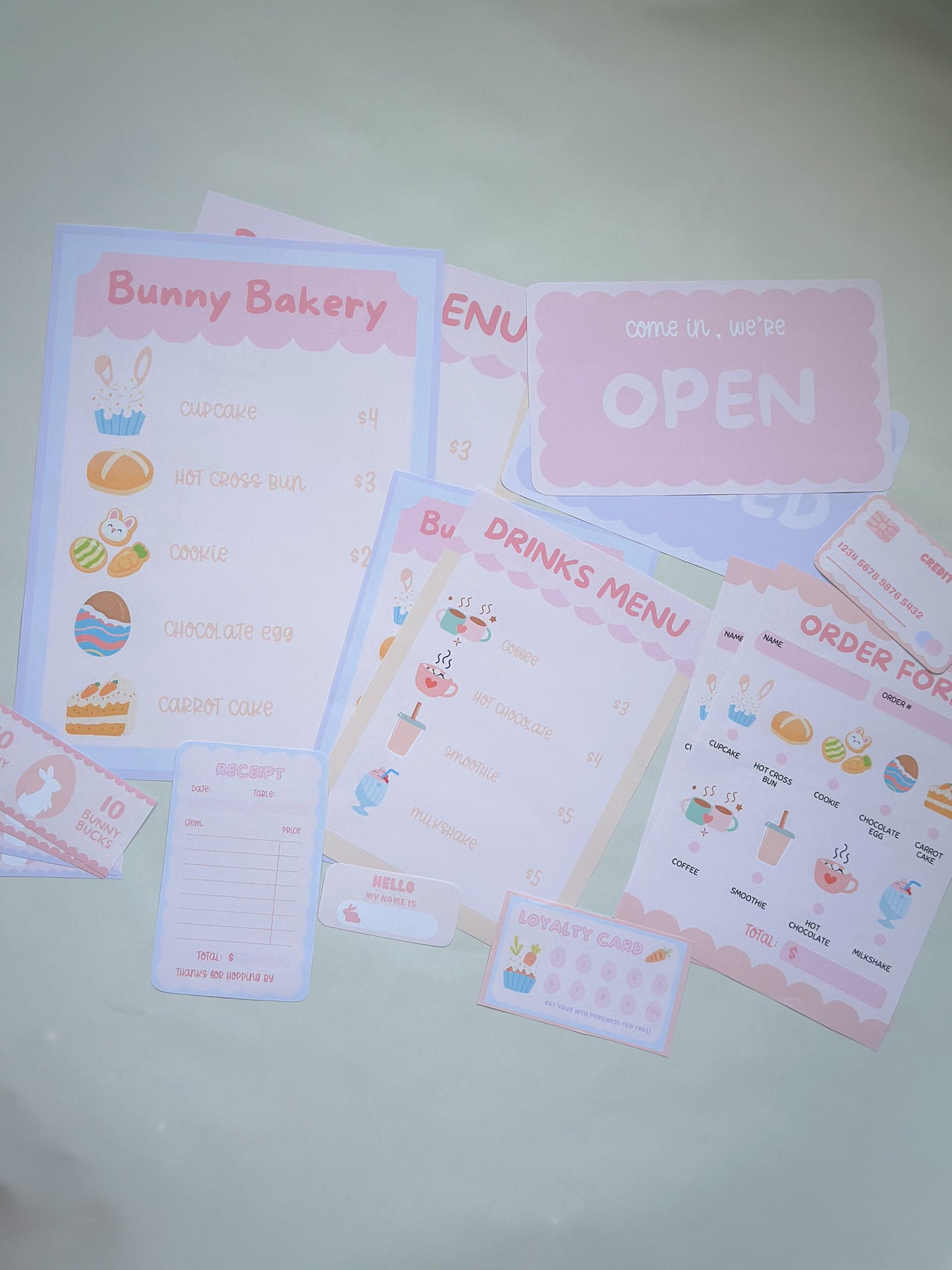Bunny Bakery Pretend Play (Printable)