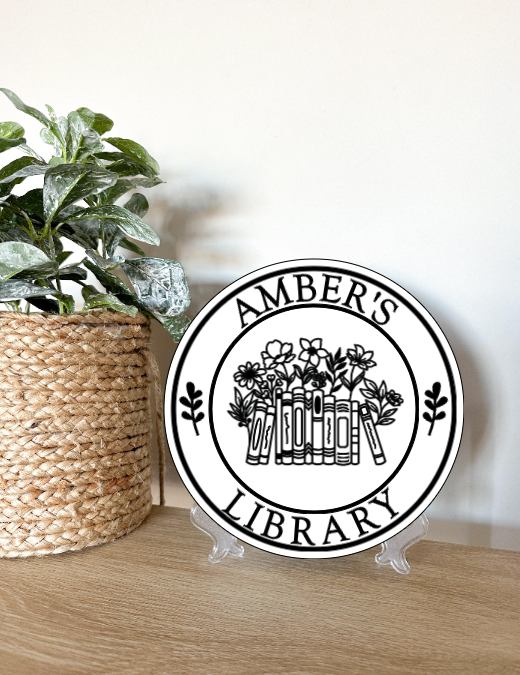 Floral 2 Library Sign