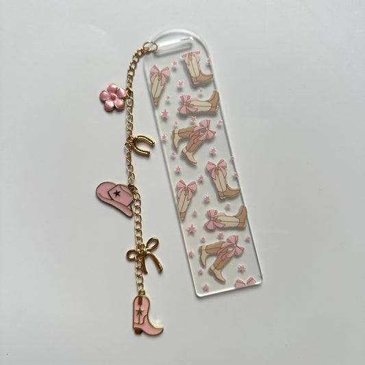 Cowgirl Acrylic Charm Bookmark