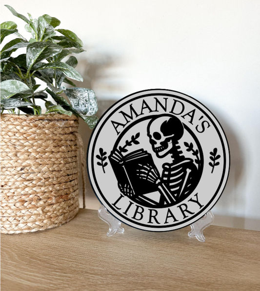 Skeleton Library Sign
